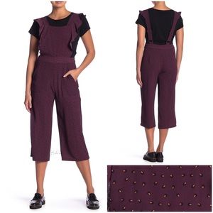 NWT Nordstrom Ruffle Cropped Polka Dot Jumpsuit/Overalls